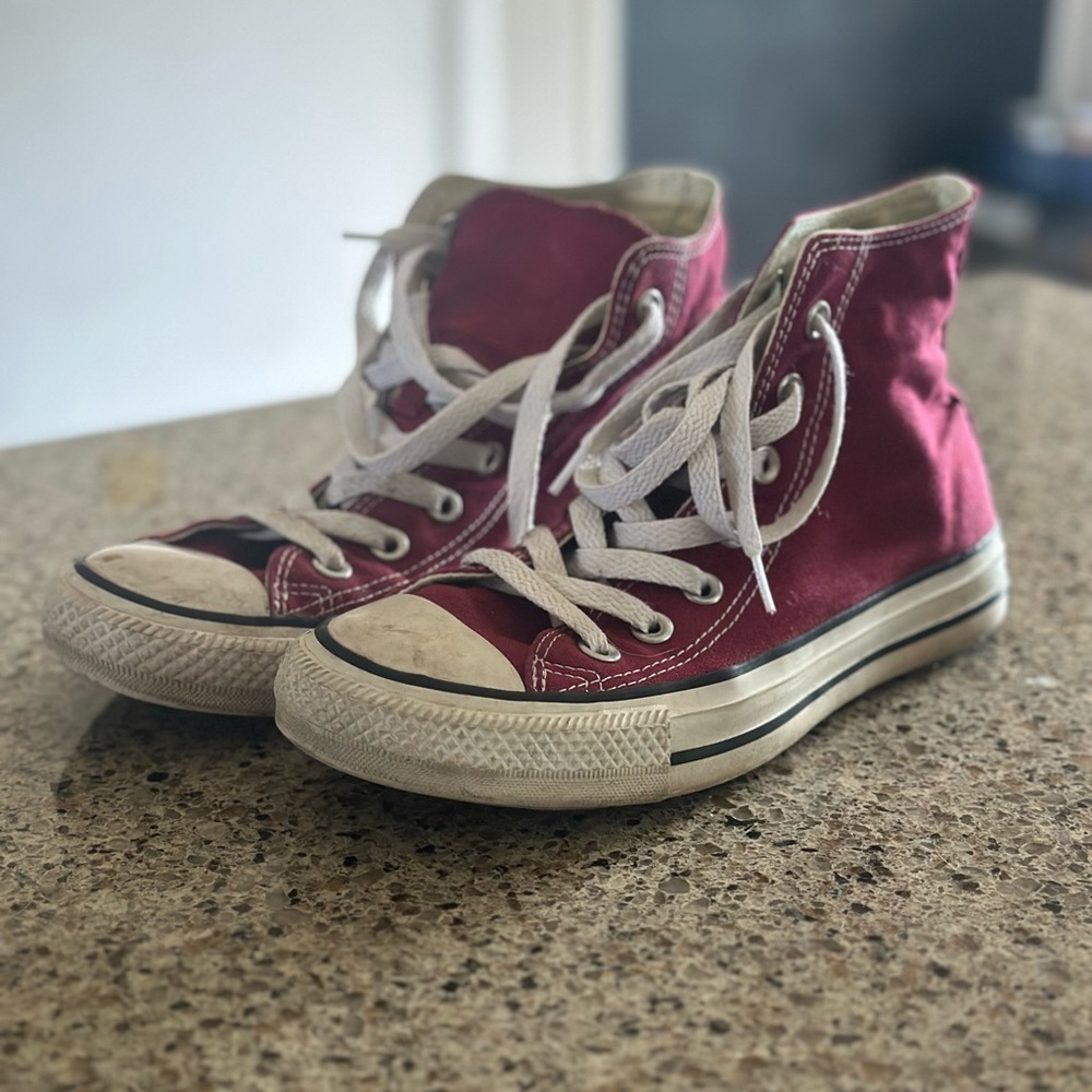 Maroon Converse High-Top Sneakers